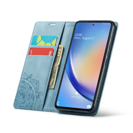 Samsung A14 Aqua Blue - Mandala Book Case