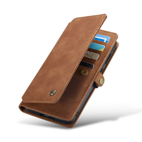 Samsung A56 - Sienna Brown - 2 in 1 Book met Extra Vakken