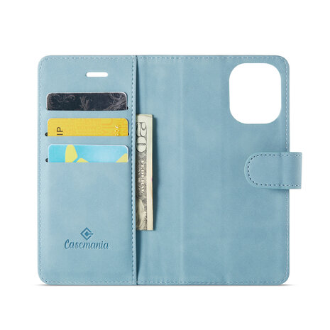 iPhone 16 - Aqua Blue - 2 in 1 Book Case