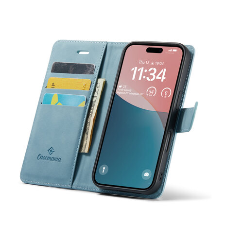 iPhone 16 - Aqua Blue - 2 in 1 Book Case