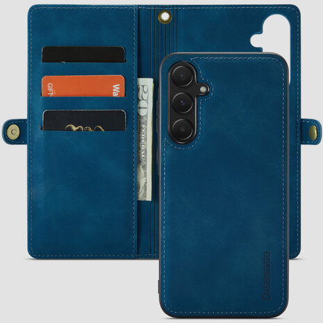 Samsung A56 - Navy Blue - 2 in 1 Book met Extra Vakken