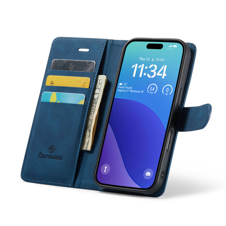 iPhone 16 Pro - Navy Blue - 2 in 1 Book Case