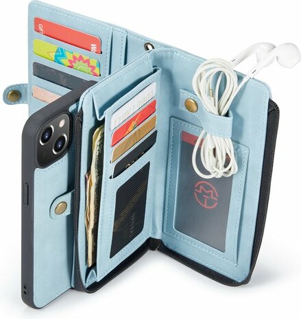 iPhone 13 Mini Aqua Blue - 2 in 1 Extra Vakken Book Case