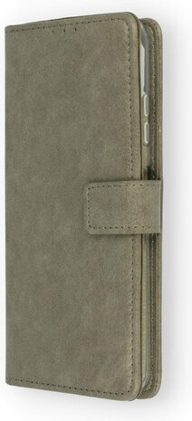 iPhone 13 - Book Case &amp; Glas - Grijs