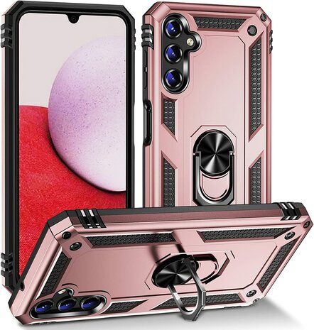 Samsung A14 Roségoud - Armor met Kickstand Ring