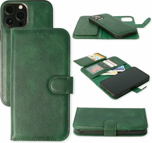 iPhone 11 Groen - 2 in 1 HQ Book Case met Extra Vakken