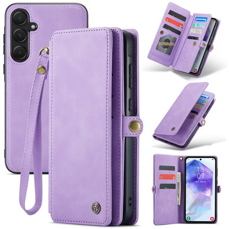 Samsung A55 - Bright Lila - 2 in 1 Book met Extra Vakken