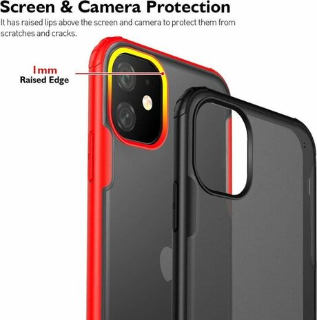 iPhone 11 - Multi Protective Armor + Tempered Glass - Rood