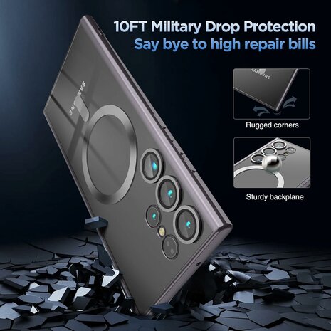 Samsung S24 Ultra Zwart - TPU Back Cover - Geschikt voor Magsafe