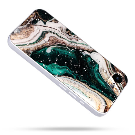 iPhone 16e - Groen - Marmer MagSafe Back Cover