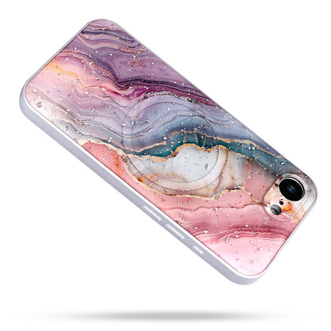 iPhone 16e - Roze - Marmer MagSafe Back Cover
