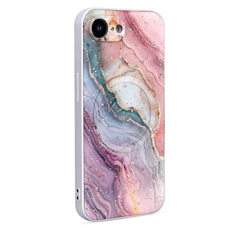 iPhone 16e - Roze - Marmer MagSafe Back Cover