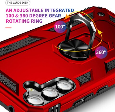 Samsung A55 - Rood - Armor met Kickstand Ring