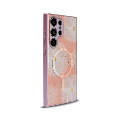 Samsung S24 Ultra Roze - MagSafe TPU Marmer