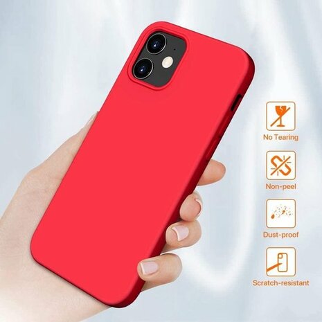 iPhone 12 Mini - Siliconen Back Cover - Rood