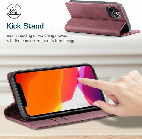 iPhone 12 Mini Bordeaux Red - Book Case