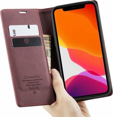 iPhone 12 Mini Bordeaux Red - Book Case