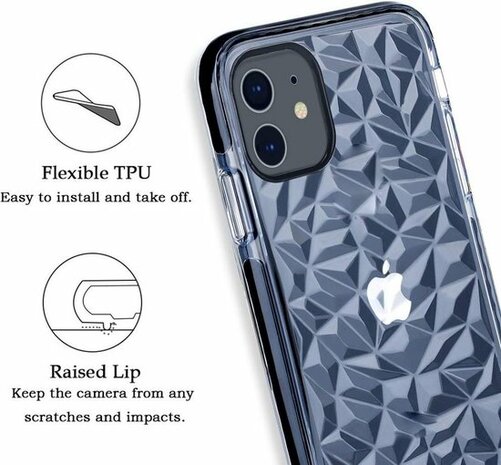 iPhone 11 - Crystal Back Cover - Zwart