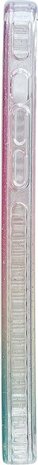 iPhone 14 Pro - Regenboog Glitter Back Cover - Roze &amp; Geel