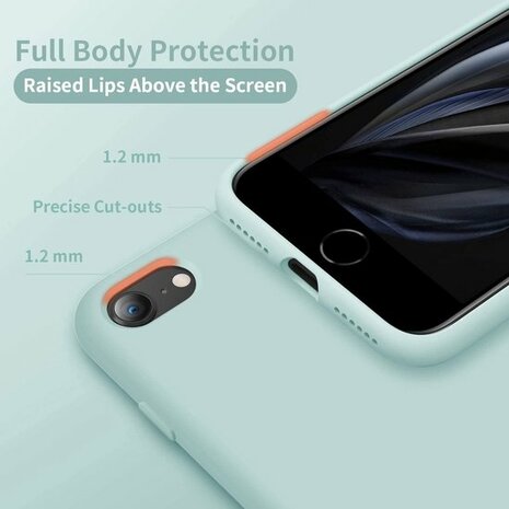 iPhone SE (2020) - Siliconen Back Cover - Turquoise