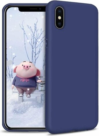 iPhone XS Max - Siliconen Back Cover - Donker Blauw
