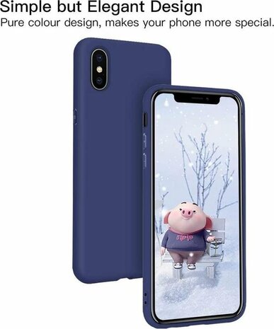 iPhone XS Max - Siliconen Back Cover - Donker Blauw