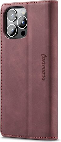 iPhone 12 Pro Max Bordeaux Red - Book Case