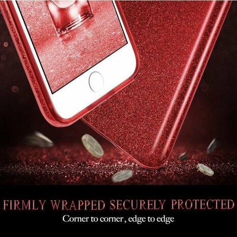 iPhone 6 Plus &amp; 6s Plus - Glitter Back Cover - Rood