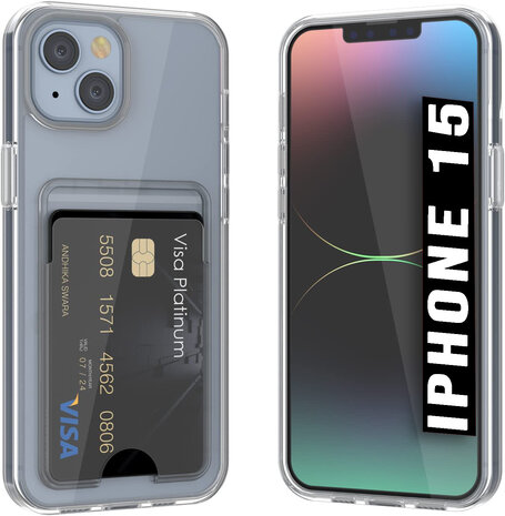 iPhone 15 - Back Cover met Kaarthouder - Transparant