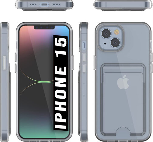 iPhone 15 - Back Cover met Kaarthouder - Transparant