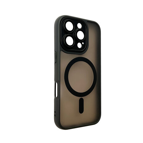 iPhone 16 Pro - Zwart - Matte Armor met Cam Bescherming - Geschikt voor MagSafe