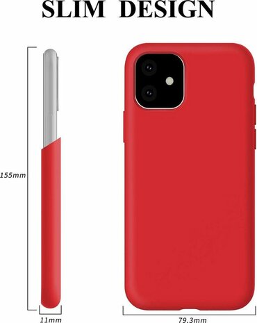 iPhone 11 - Combi Deal - Anti Shock Transparant - Back Cover Rood &amp; Glas