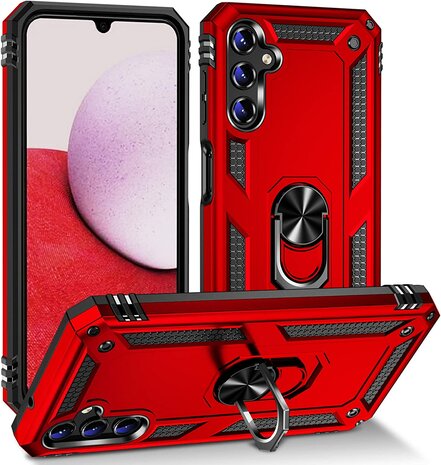 Samsung A14 Rood - Armor met Kickstand Ring