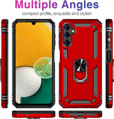 Samsung A14 Rood - Armor met Kickstand Ring