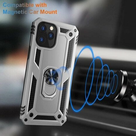 iPhone 12 Pro Max Grijs - Armor met Kickstand Ring