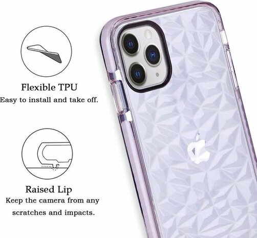 iPhone 11 Pro Max - Crystal Back Cover - Roze