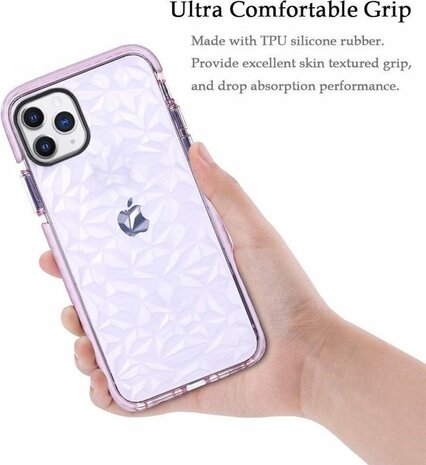 iPhone 11 Pro Max - Crystal Back Cover - Roze
