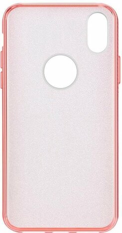 iPhone XS Max - Glitter Back Cover - Roze