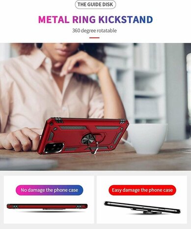 Samsung A51 - Armor met Kickstand Ring - Rood