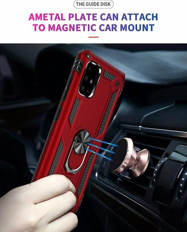 Samsung A51 - Armor met Kickstand Ring - Rood