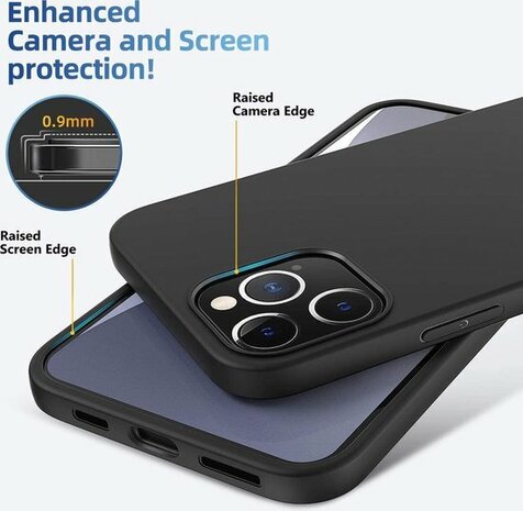 iPhone 12 Pro Max - Back Cover &amp; 2X Glas - Zwart