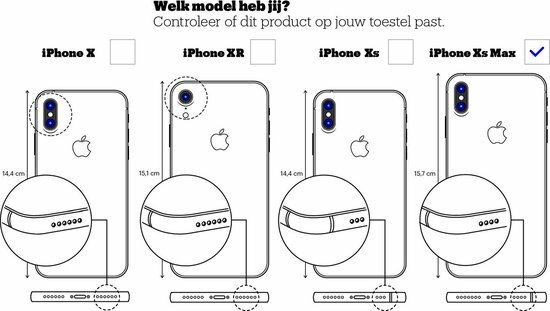 iPhone XS Max - Anti Shock &amp; Glas - Zwart