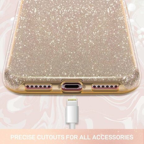 iPhone 12 Mini - Glitter Back Cover - Goud