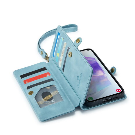 Samsung A56 - Aqua Blue - 2 in 1 Book met Extra Vakken