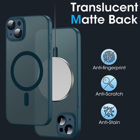 iPhone 14 - Blauw - Matte Armor - Geschikt voor MagSafe