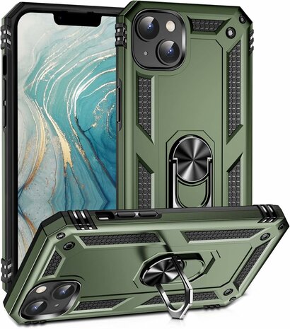 iPhone 15 Plus Groen - Armor met Kickstand Ring
