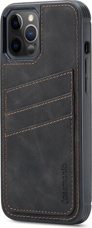 iPhone 13 Pro Max - Back Cover met Kaarthouder - Charcoal Gray