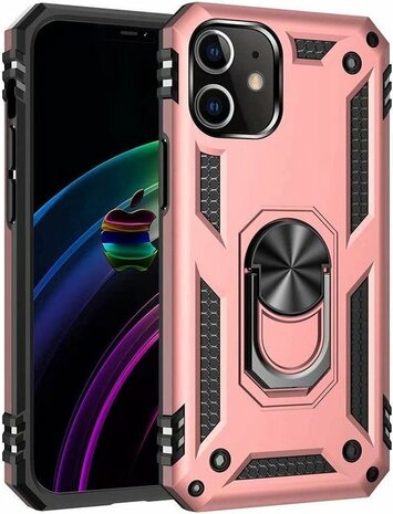iPhone 12 Mini Rosegoud - Armor met Kickstand Ring