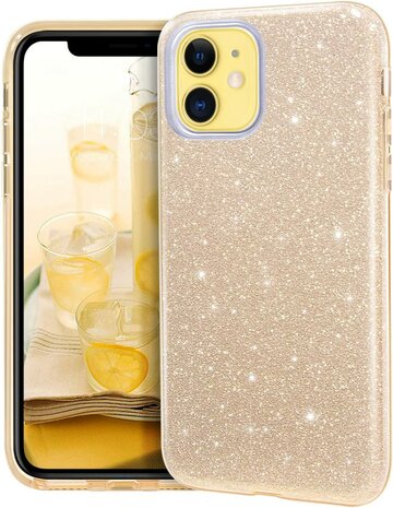 iPhone 11 - Glitter Back Cover - Goud
