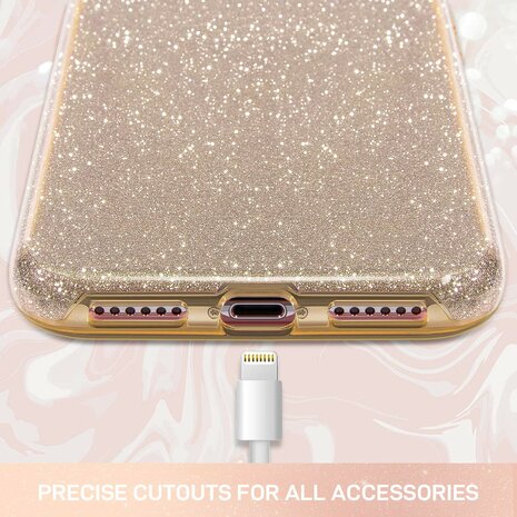 iPhone 11 - Glitter Back Cover - Goud